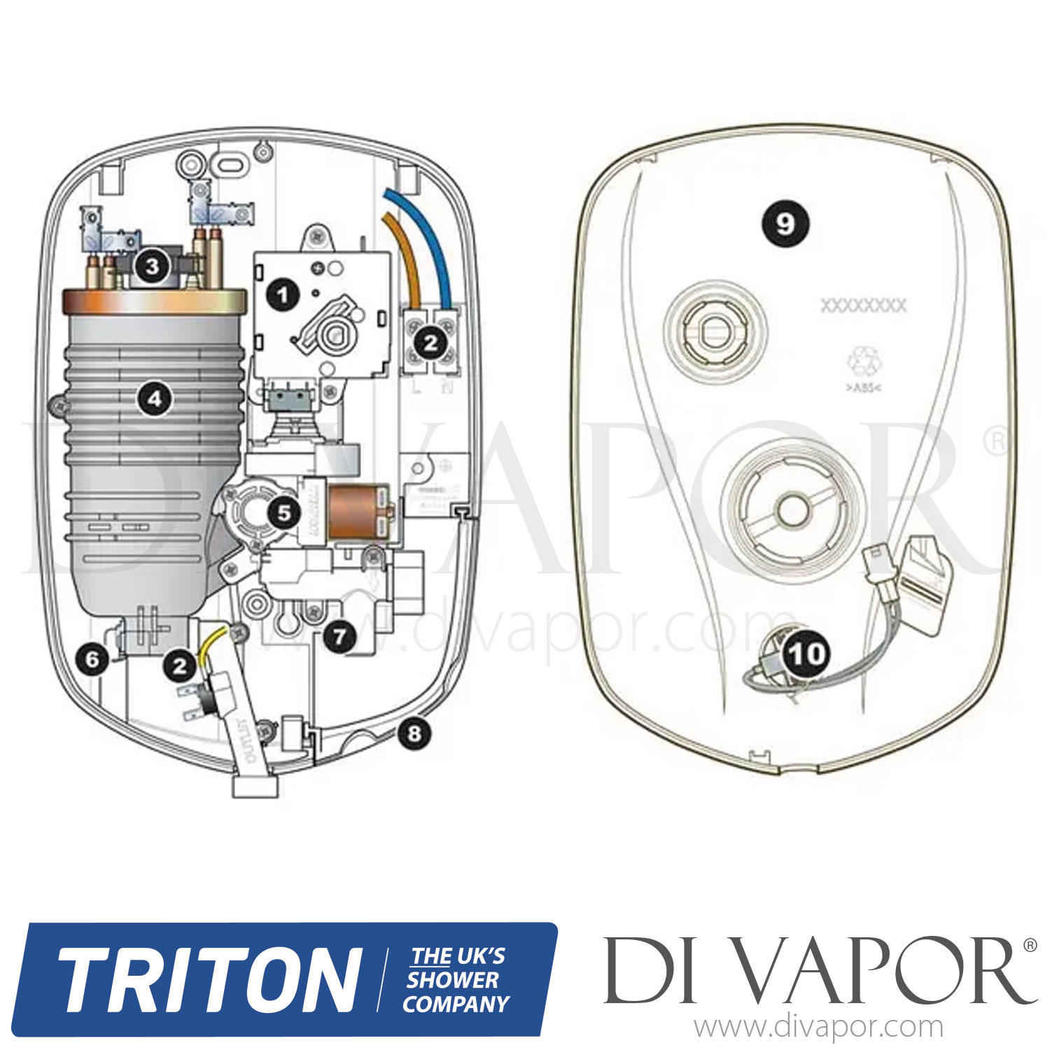 Triton T80xr Electric Shower Black Spare Parts TR DV 202